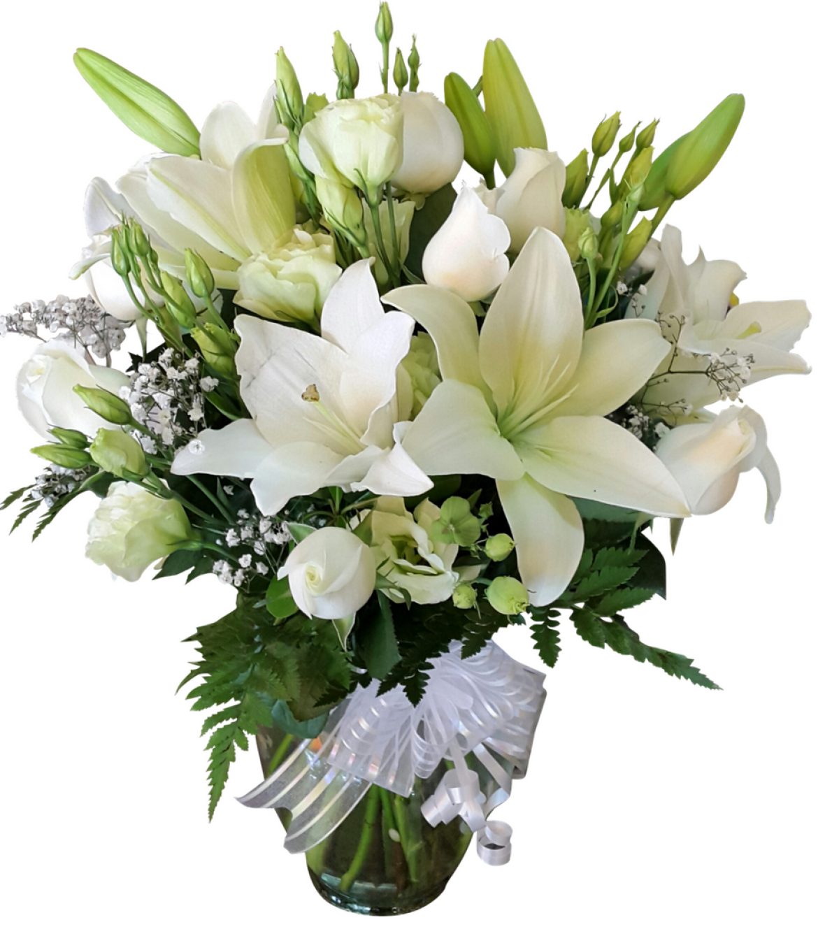 Arreglo floral para funeral de lilis blancas | Flores fúnebres